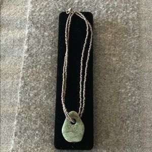 Beautiful silver necklace with jade stone pendant
